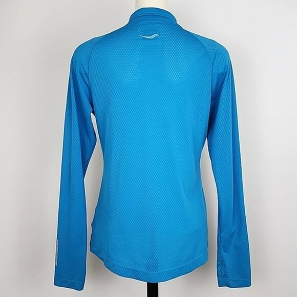 ⭐️3/ $30⭐️ Saucony Women's Activewear Lightweight Zip Up Jacket Blue White Sz XL - Picture 3 of 16